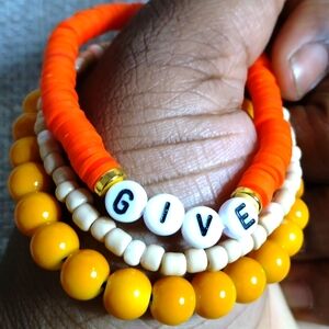 Give -Thanksgiving bracelet stack 3pc
